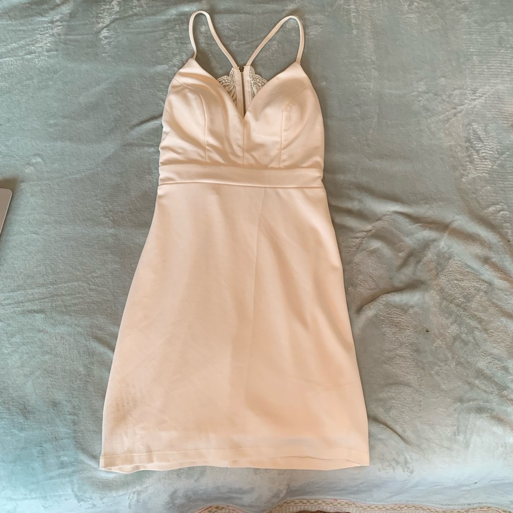 White Dress With Lace Back Detailing Size 3
